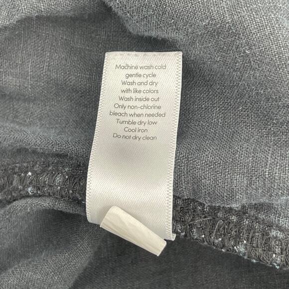 ATHLETA Cabo Shorts Size 16 100% Linen Washed Out Black Pull On Summer Casual - Picture 12 of 12